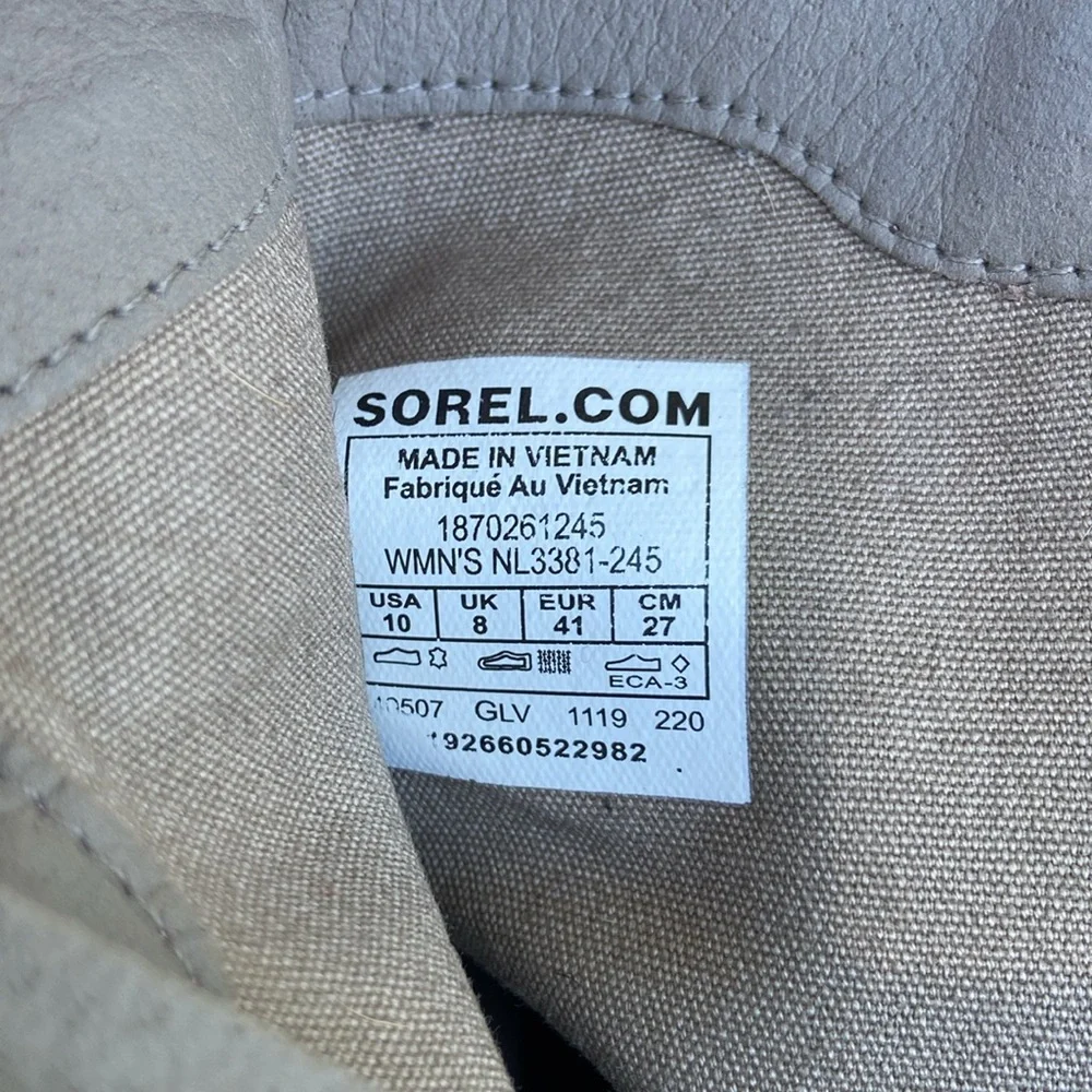 SOREL Cate Waterproof Leather & Suede Stacked Heel Boot Women’s Size 10 - Picture 6 of 14